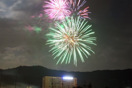 龍尾祭の締め。打ち上げ花火